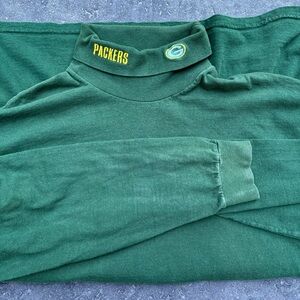 Green Bay Packers vintage 90s green Fruit of the Loom mockneck longsleeve XL